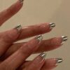 Lunar Kiss – Silver Chrome French Press-On Nail Set