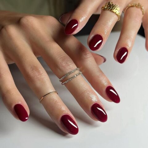 Velvet Rouge – Deep Burgundy Press-On Nail Set